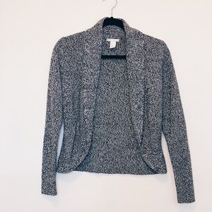 H&M Basic Gray Marbled Cardigan with Cowl Neck